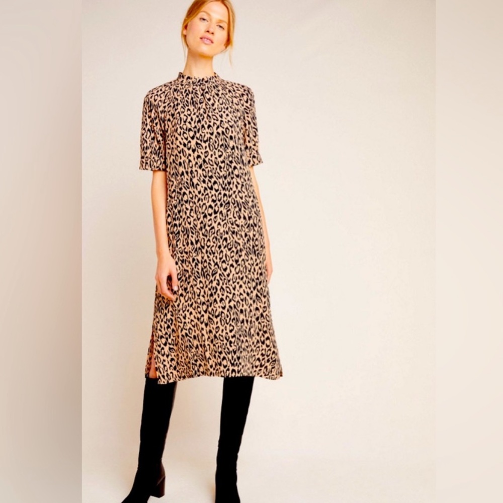 EUC Anthropologie Leopard Dress